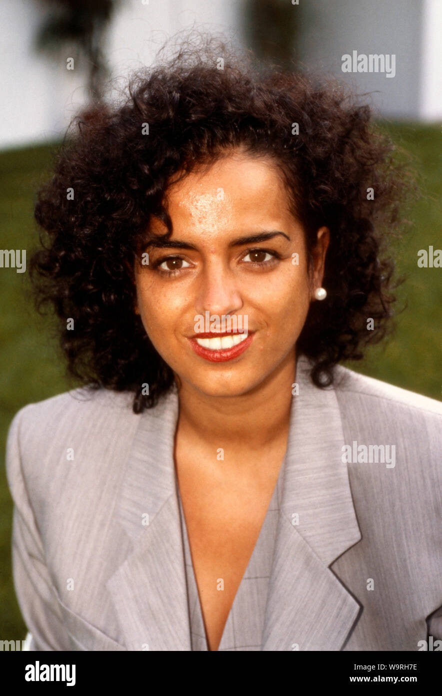 Yvonne Malek, deutsche Fernsehmoderatorin, Deutschland ca. 1990. TV tedesca presenter Yvonne Malek, Germania ca. 1990. Foto Stock