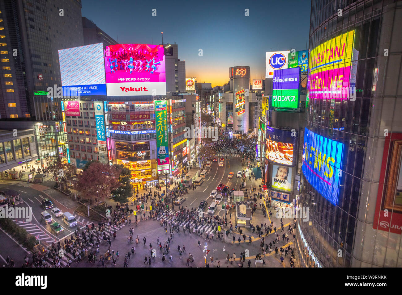 Giappone, Tkyo città, Stazione di Shibuya, Hachiko Crossing, 30069993.Caption locale *** Foto Stock