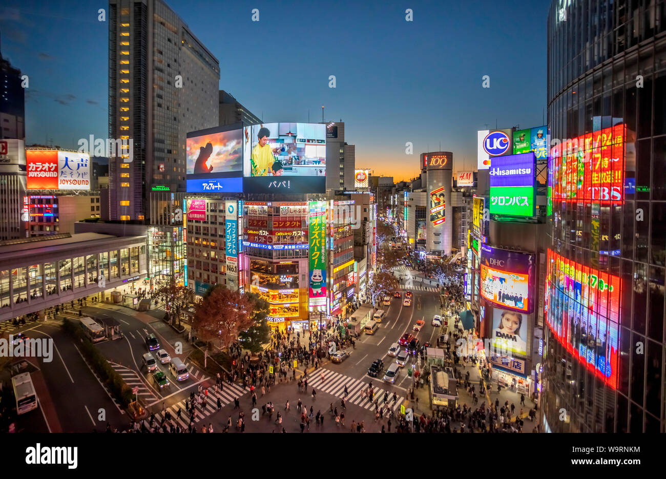 Giappone, Tkyo città, Stazione di Shibuya, Hachiko Crossing, 30069992.Caption locale *** Foto Stock
