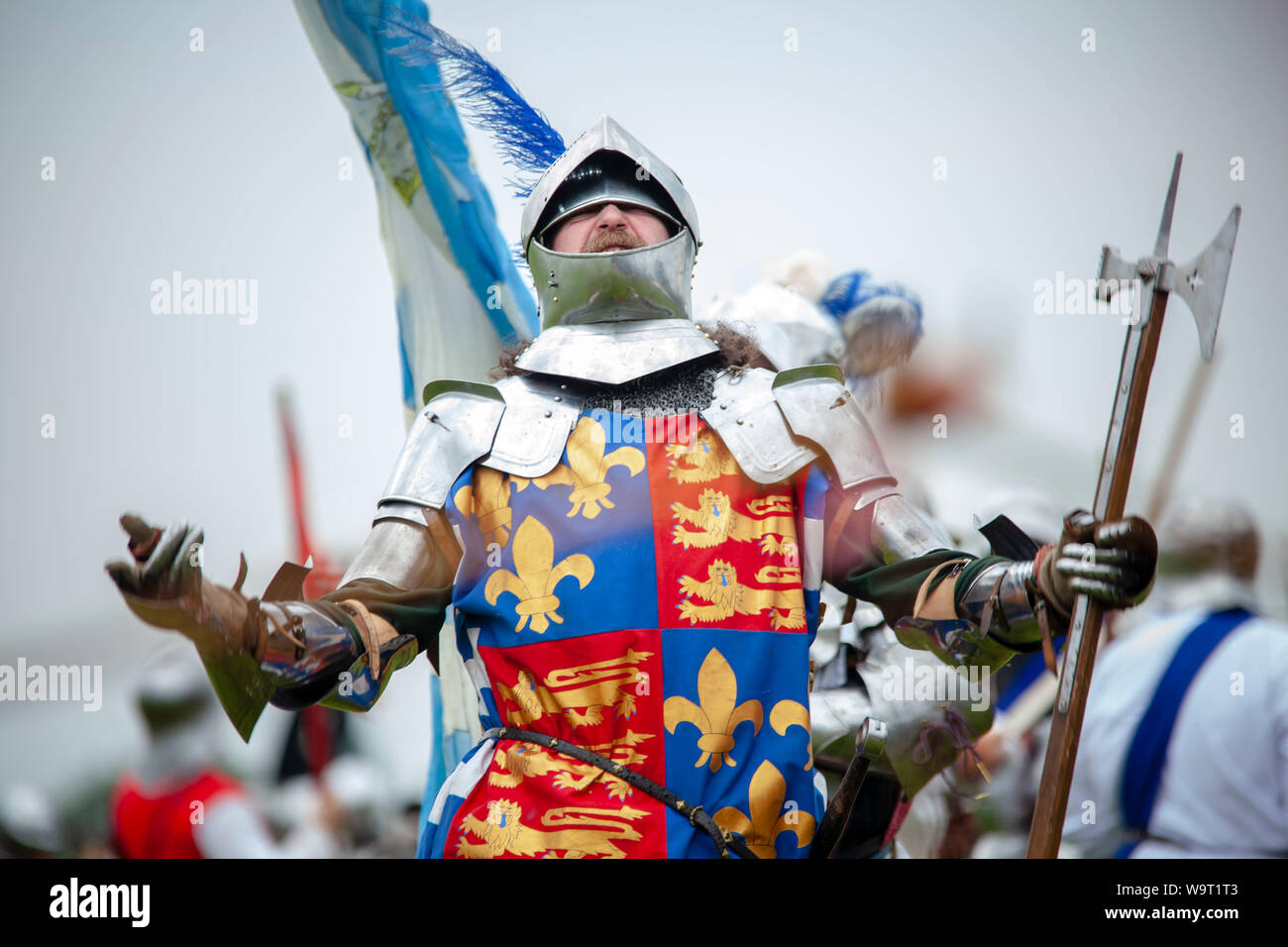 I comandanti dei cavalieri frustrazione - Tewkesbury Festival Medievale 2019 Foto Stock