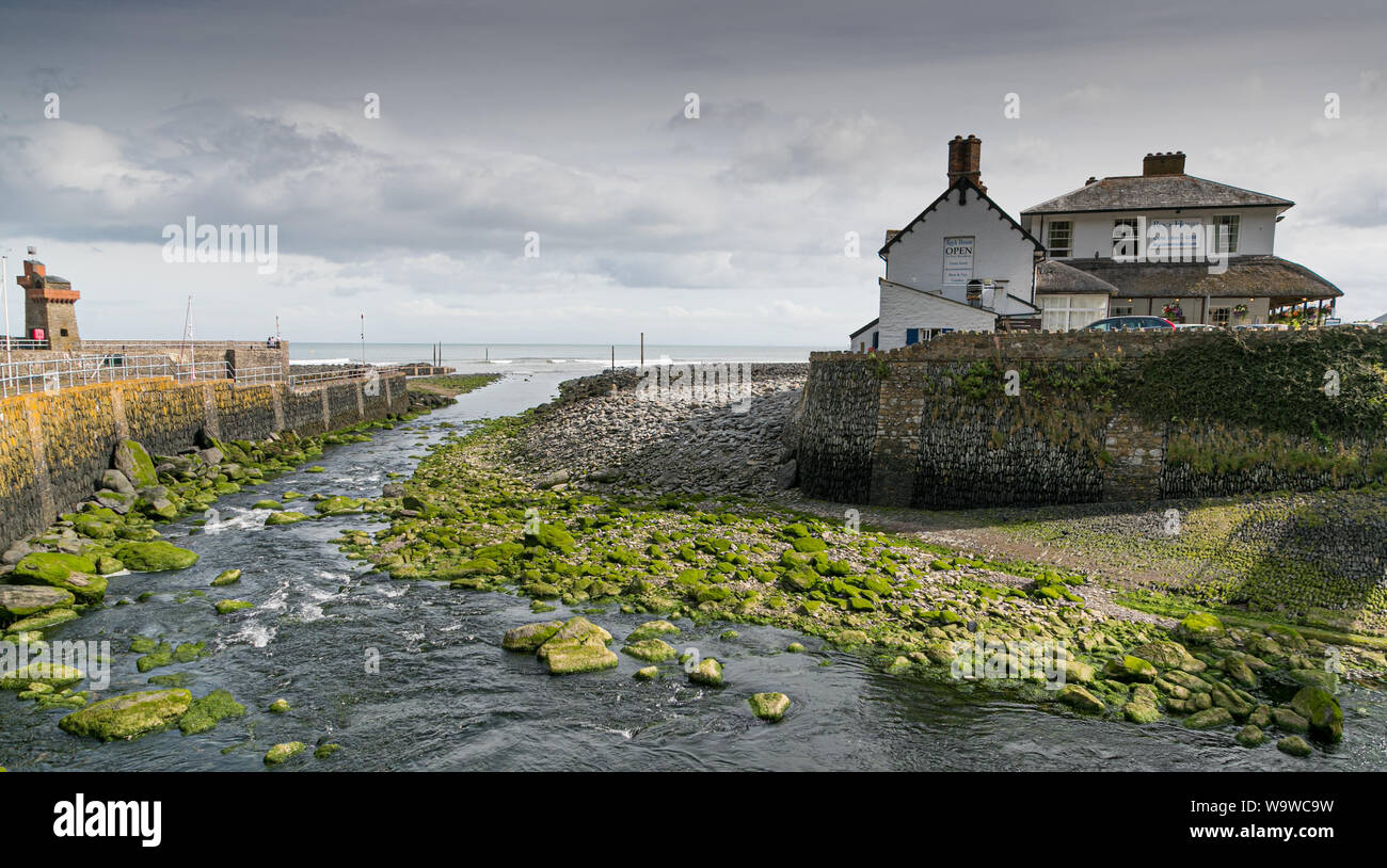 Il piccolo villaggio costiero di Lynmouth, Devon, Inghilterra Foto Stock