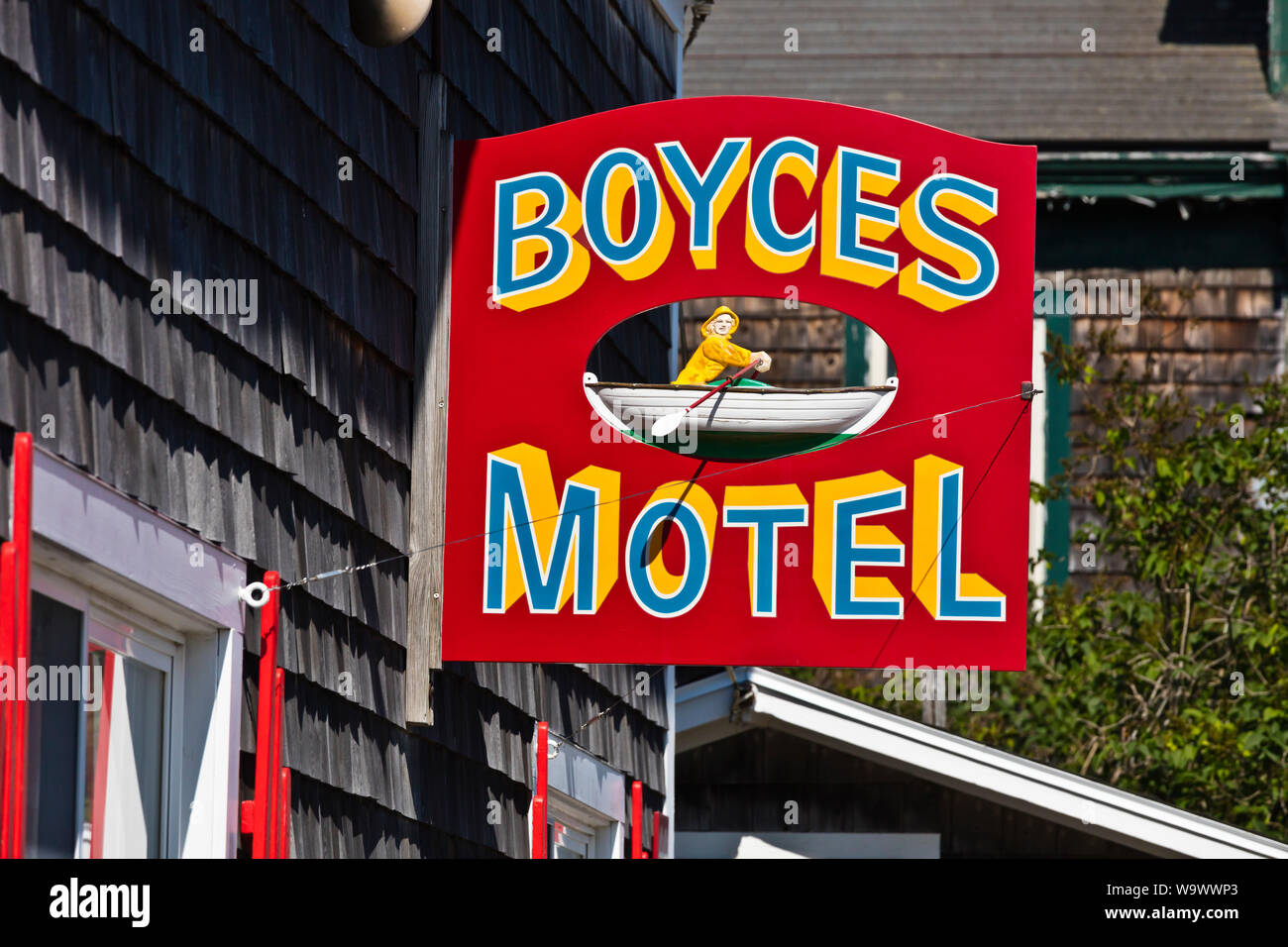 BOYCE MOTEL ACCEDI STONINGTON un importante destinazione turistica - Isola di cervi, MAINE Foto Stock