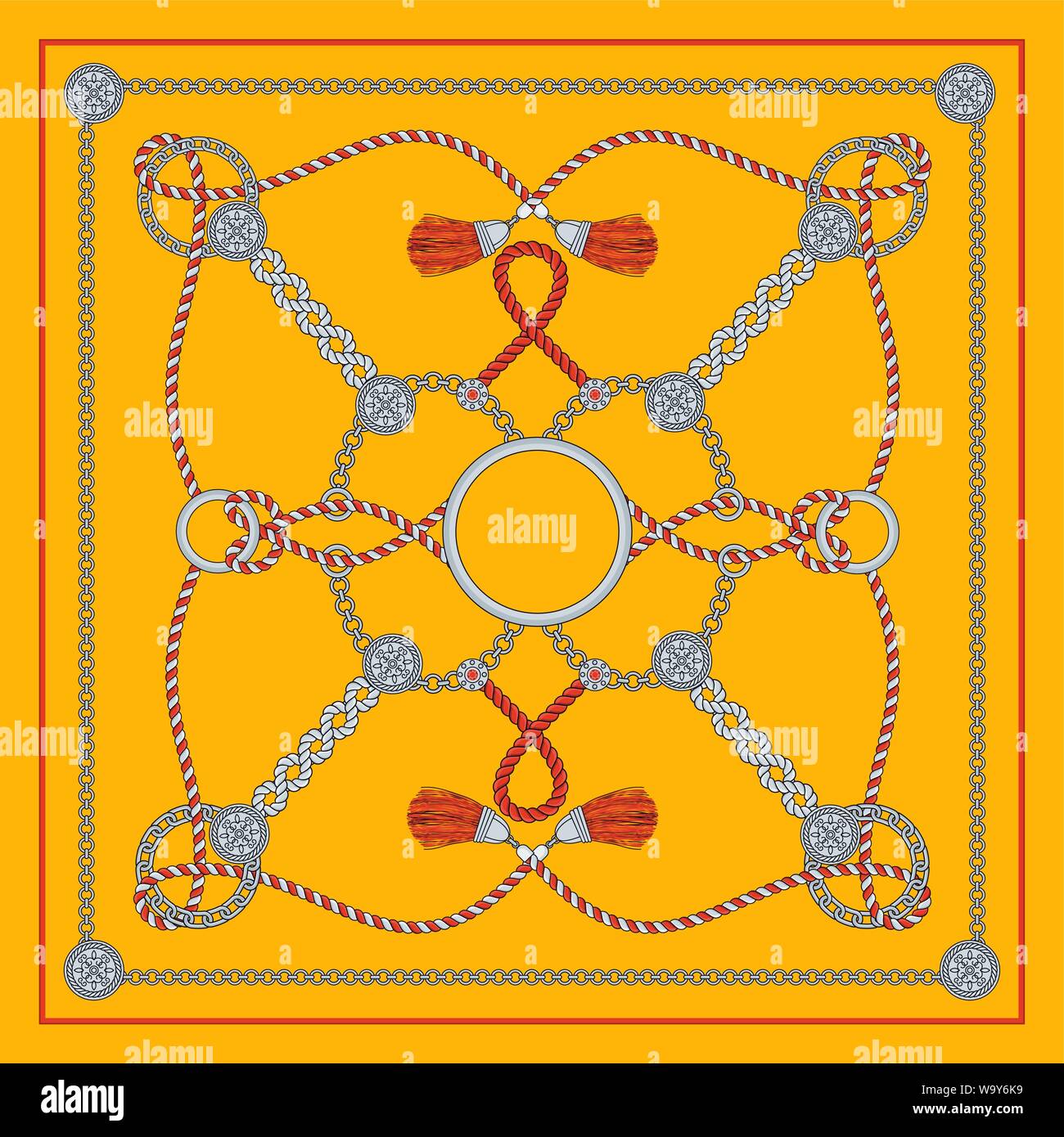 Catena design patten per quadri di moda donna sciarpa. Illustrazione Vettoriale