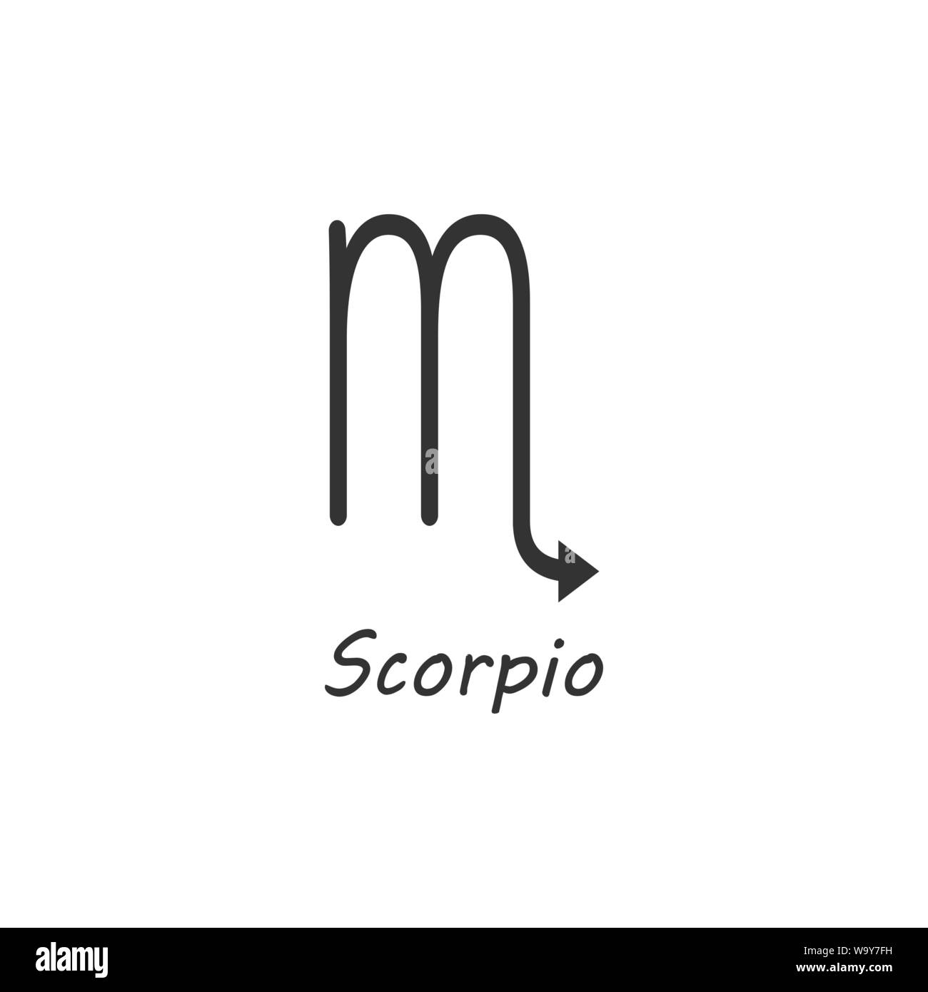 Astrologia oroscopo, Scorpione zodiaco icona illustrazione vettoriale flat Illustrazione Vettoriale