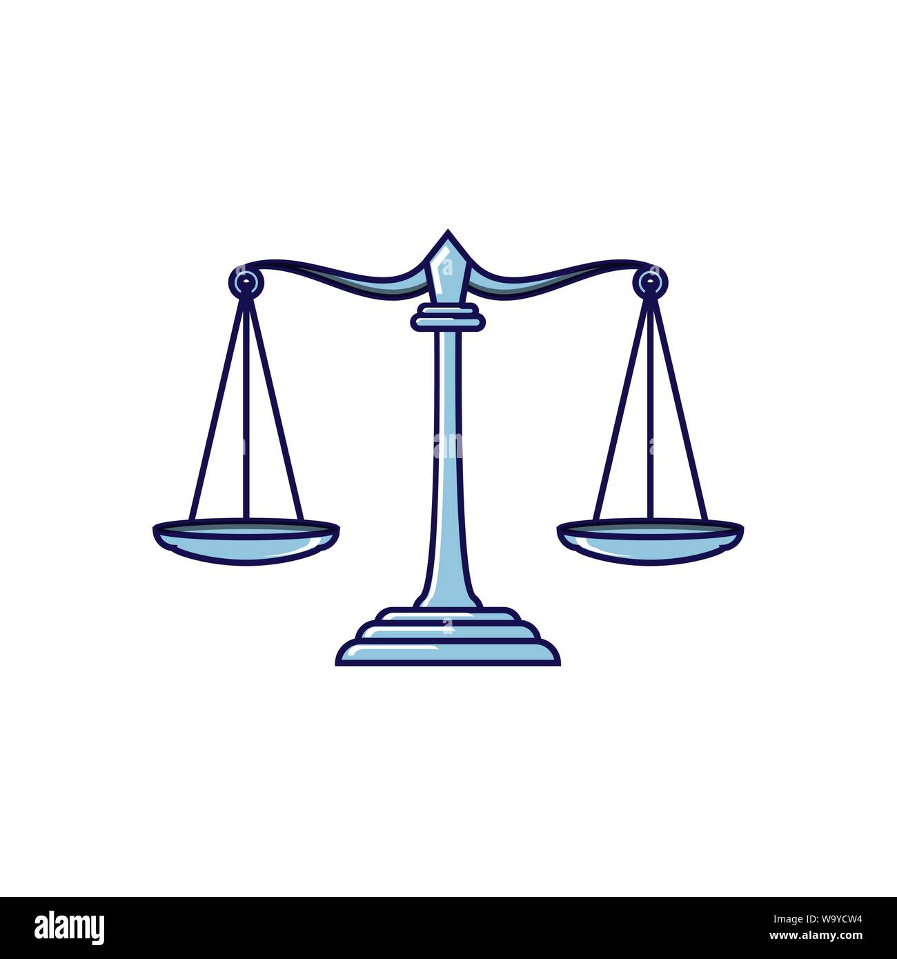 Giustizia bilancia simbolo icona isolato illustrazione vettoriale design  Immagine e Vettoriale - Alamy