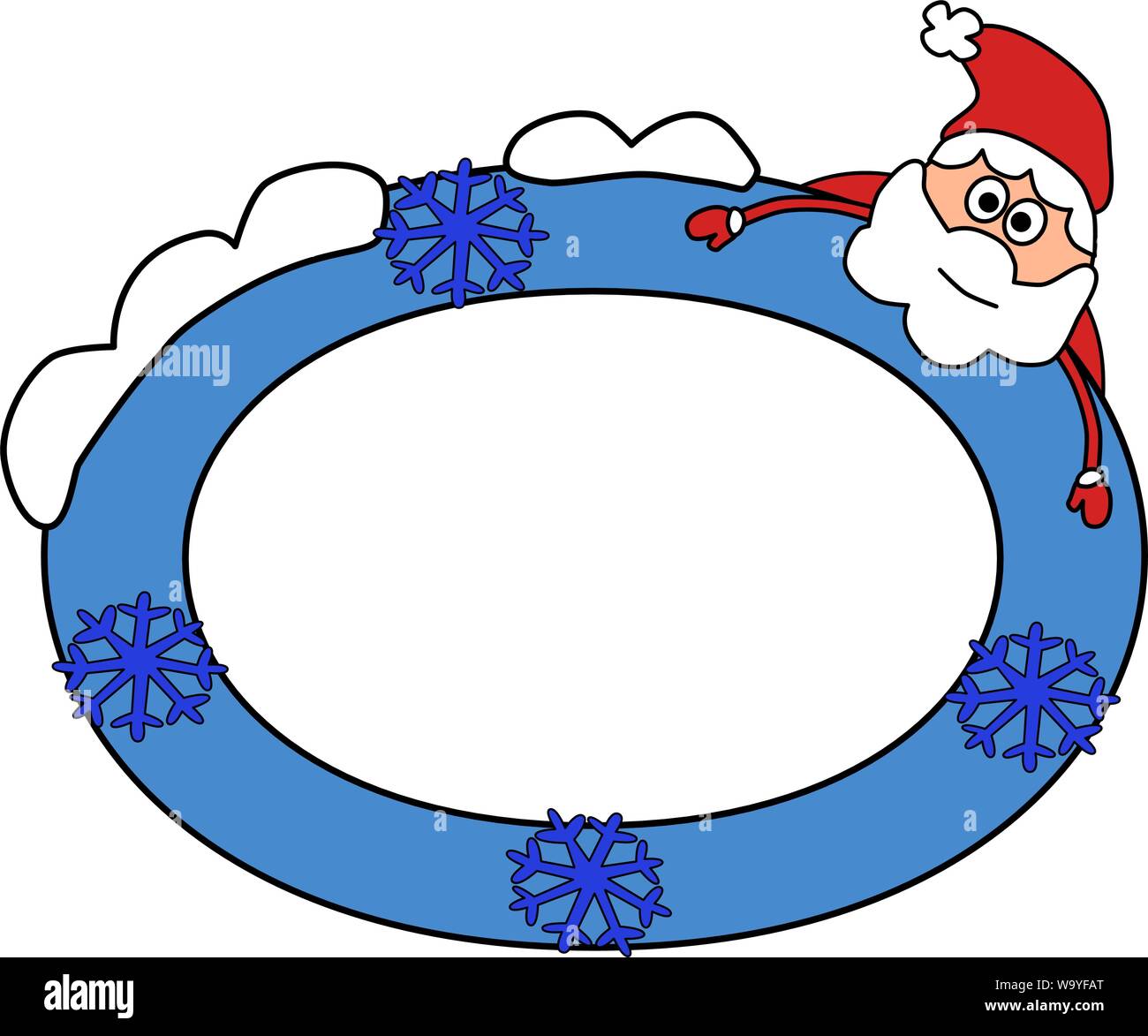 Photo Frame, invito background di design. Biglietto di auguri Modello, Illustrazione a colori. Santa, l'inverno. Illustrazione Vettoriale