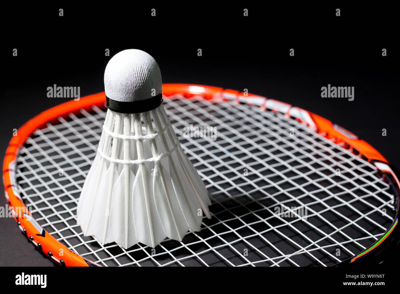 Volano su Badminton Racchette nel torneo di badminton Foto stock - Alamy