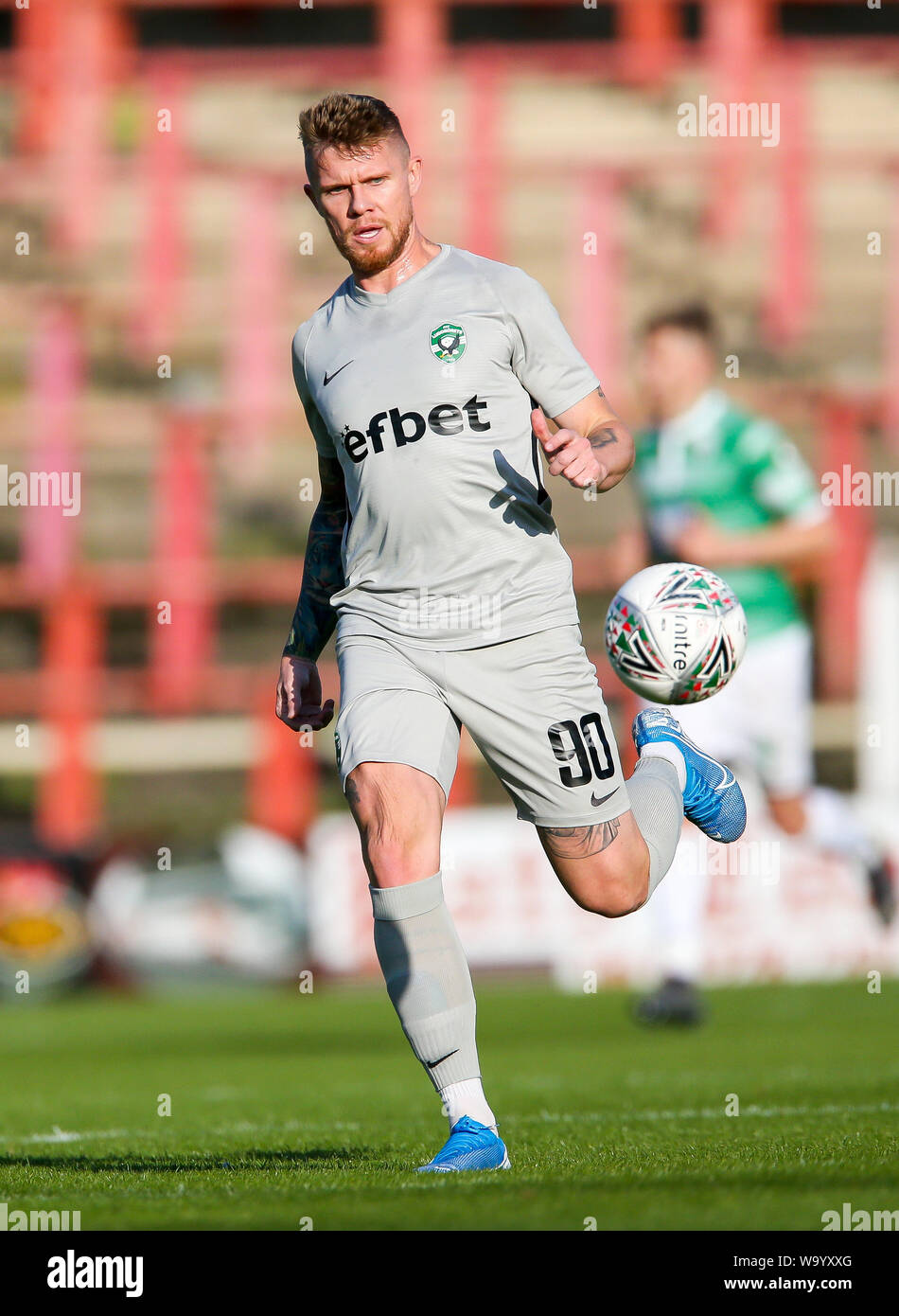 Ludogorets' Rafael Forster durante la UEFA Europa League terzo turno di qualificazione della seconda gamba corrispondono al Racecourse Ground, Wrexham. Foto Stock