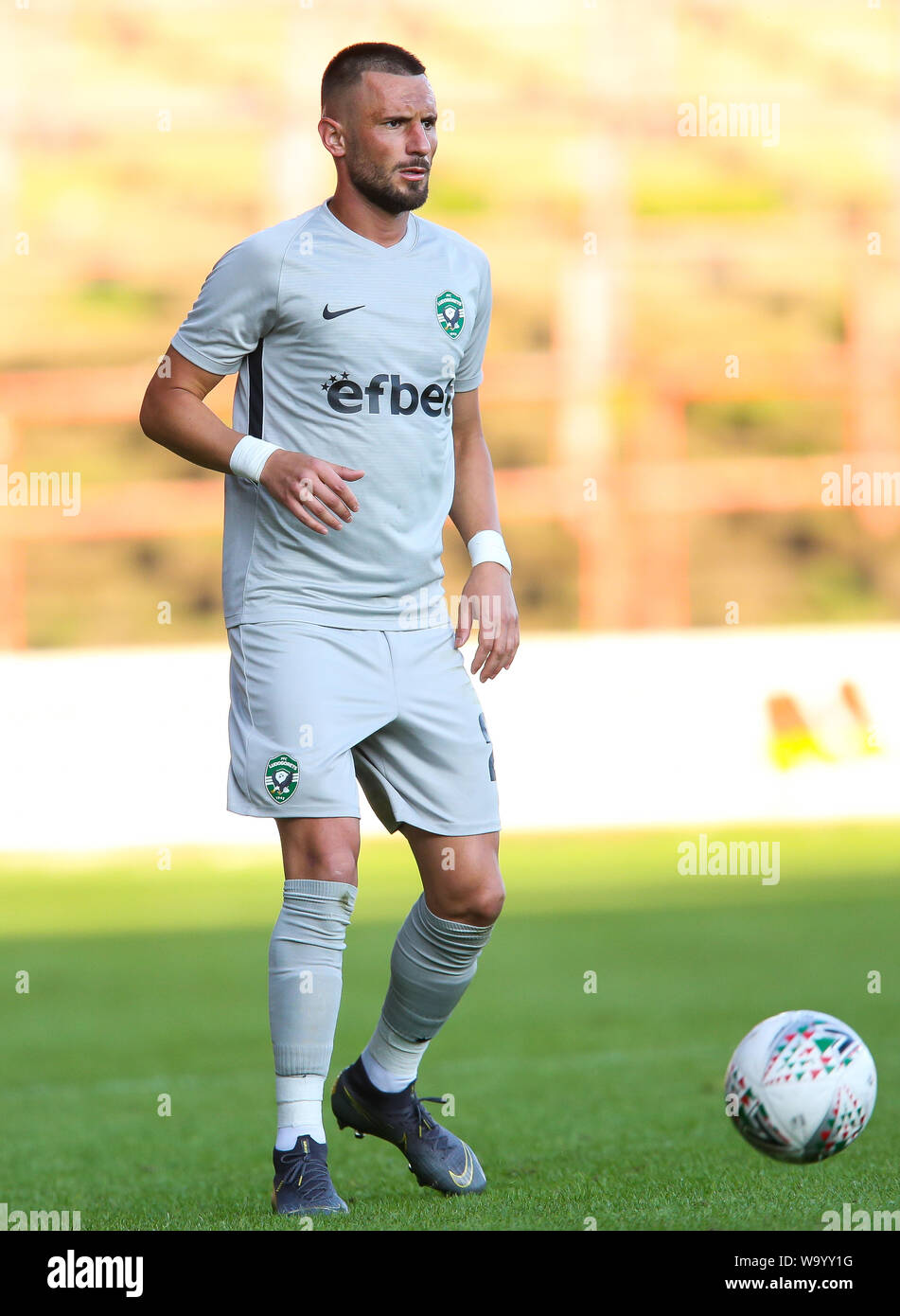 Ludogorets' Dragos Grigore durante la UEFA Europa League terzo turno di qualificazione della seconda gamba corrispondono al Racecourse Ground, Wrexham. Foto Stock