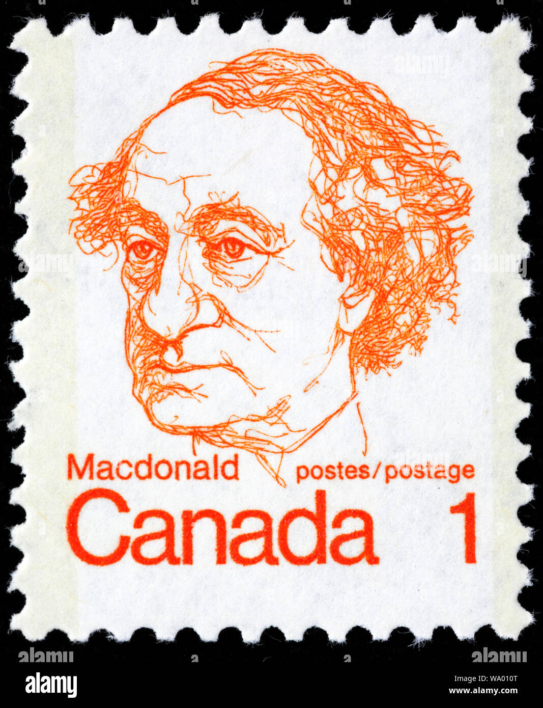 Sir John Alexander Macdonald, primo ministro, francobollo, Canada, 1973 Foto Stock