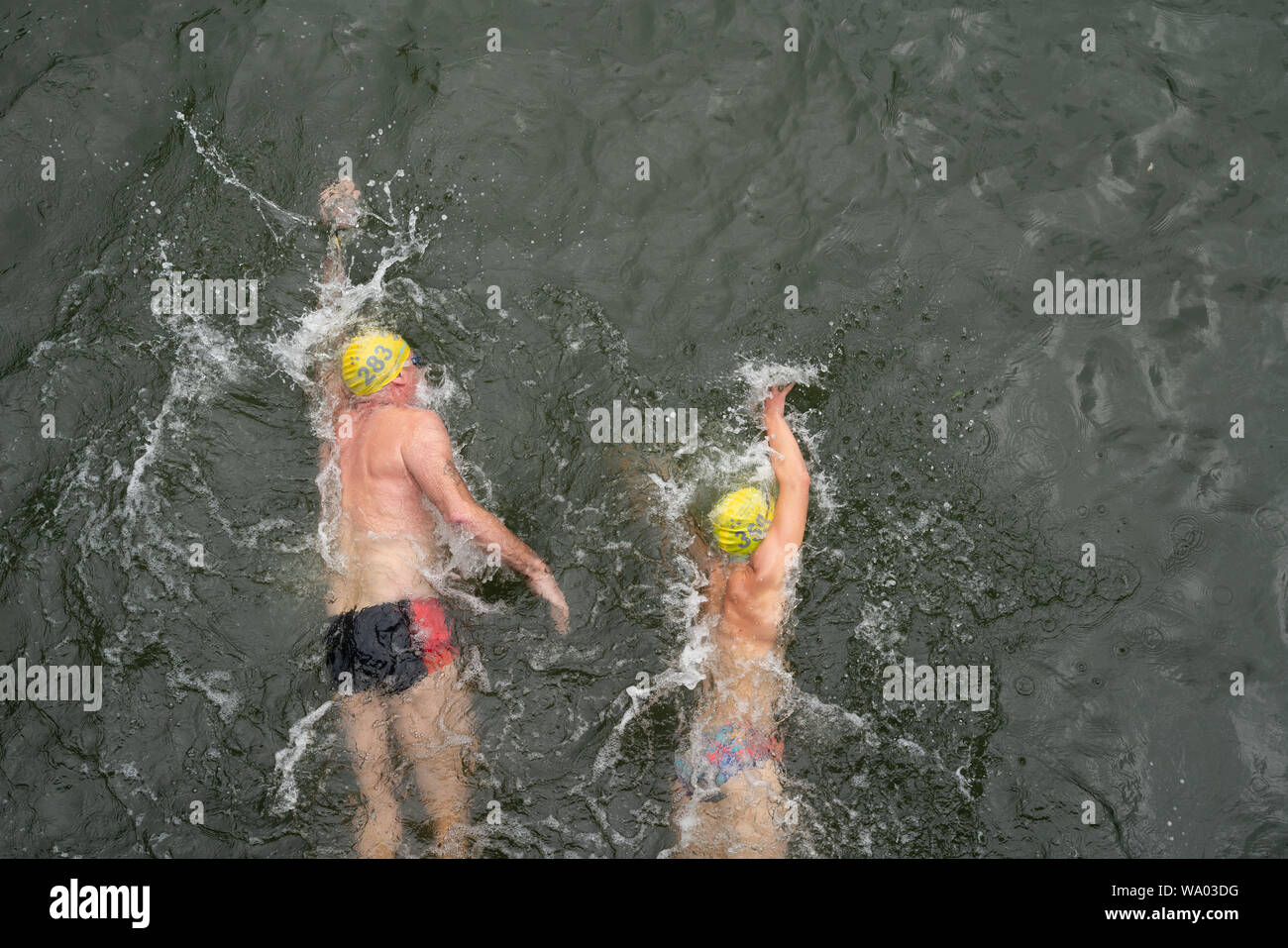 Il Liffey Swim, Dublino, Irlanda. Foto Stock