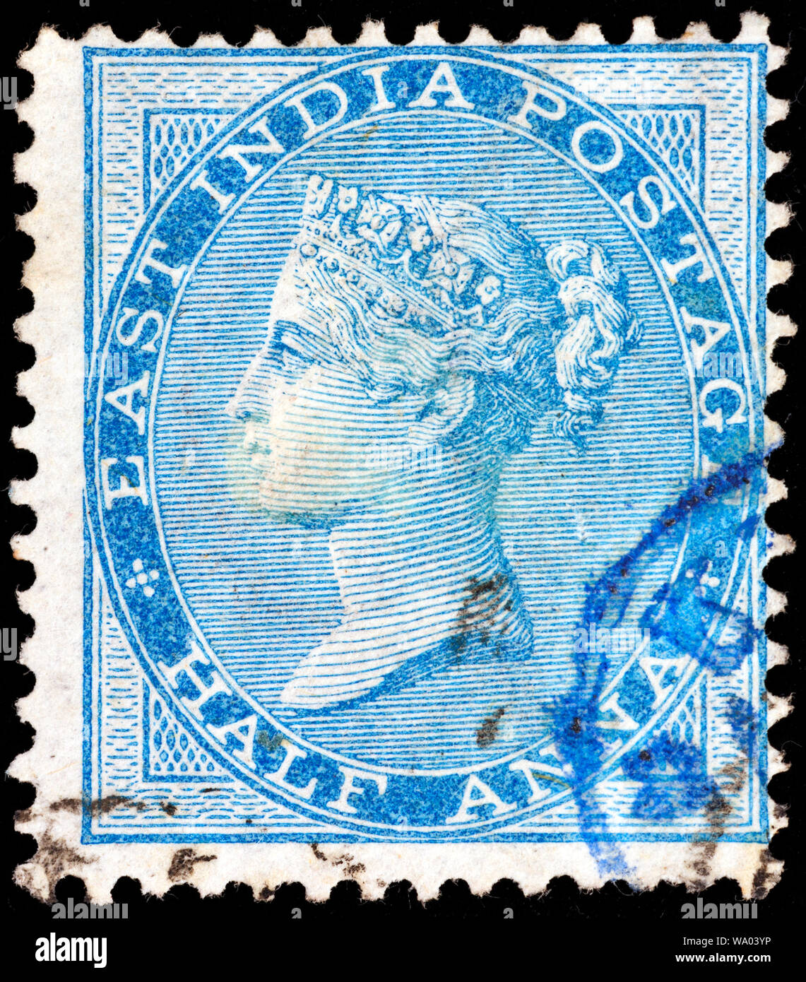 La regina Victoria del Regno Unito (1837-1901), francobollo, East India, 1865 Foto Stock