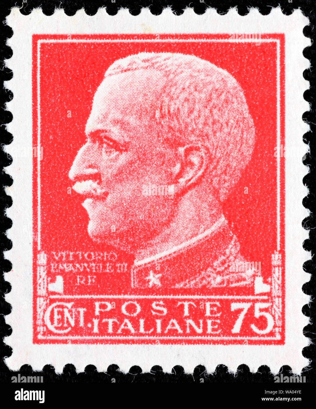 Il re Vittorio Emanuele III (1900-1946), francobollo, Italia, 1929 Foto Stock