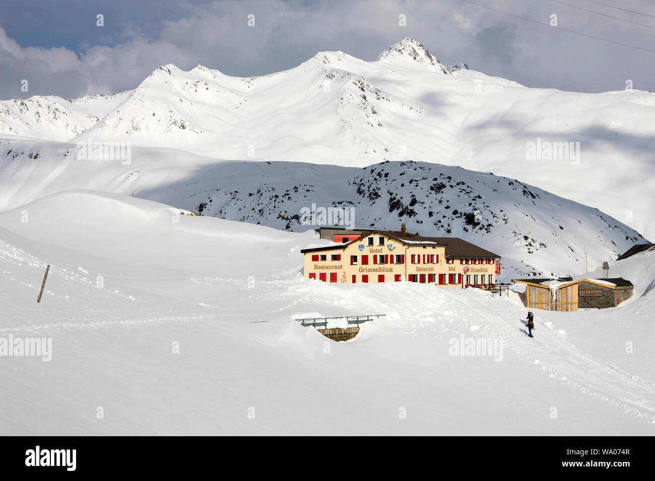 Winterwanderung, Alpen, Berge, inverno, Grimselpass, 30056389.Caption locale *** Foto Stock