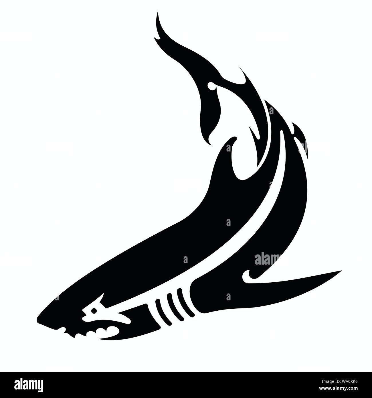 Illustrazione vettoriale di uno squalo Illustrazione Vettoriale