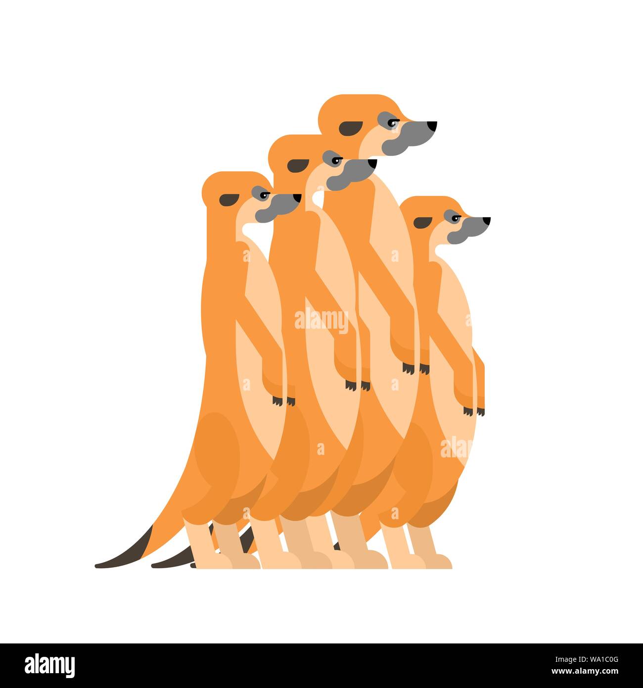 Famiglia Meerkats cartoon. Piccolo mongoose. illustrazione vettoriale Illustrazione Vettoriale