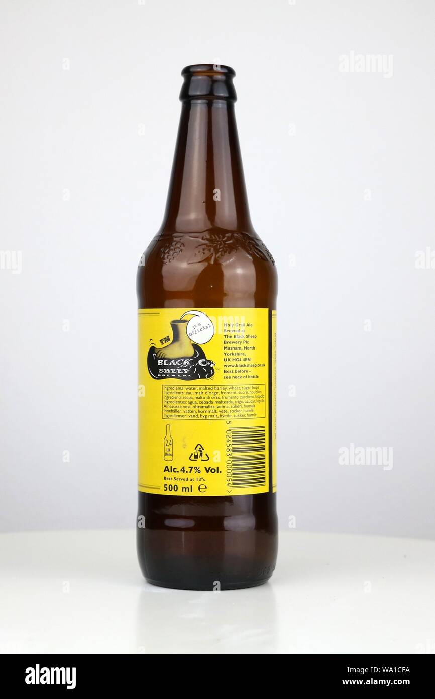 Monty Python's Santo Ail, bottiglia di birra Foto Stock