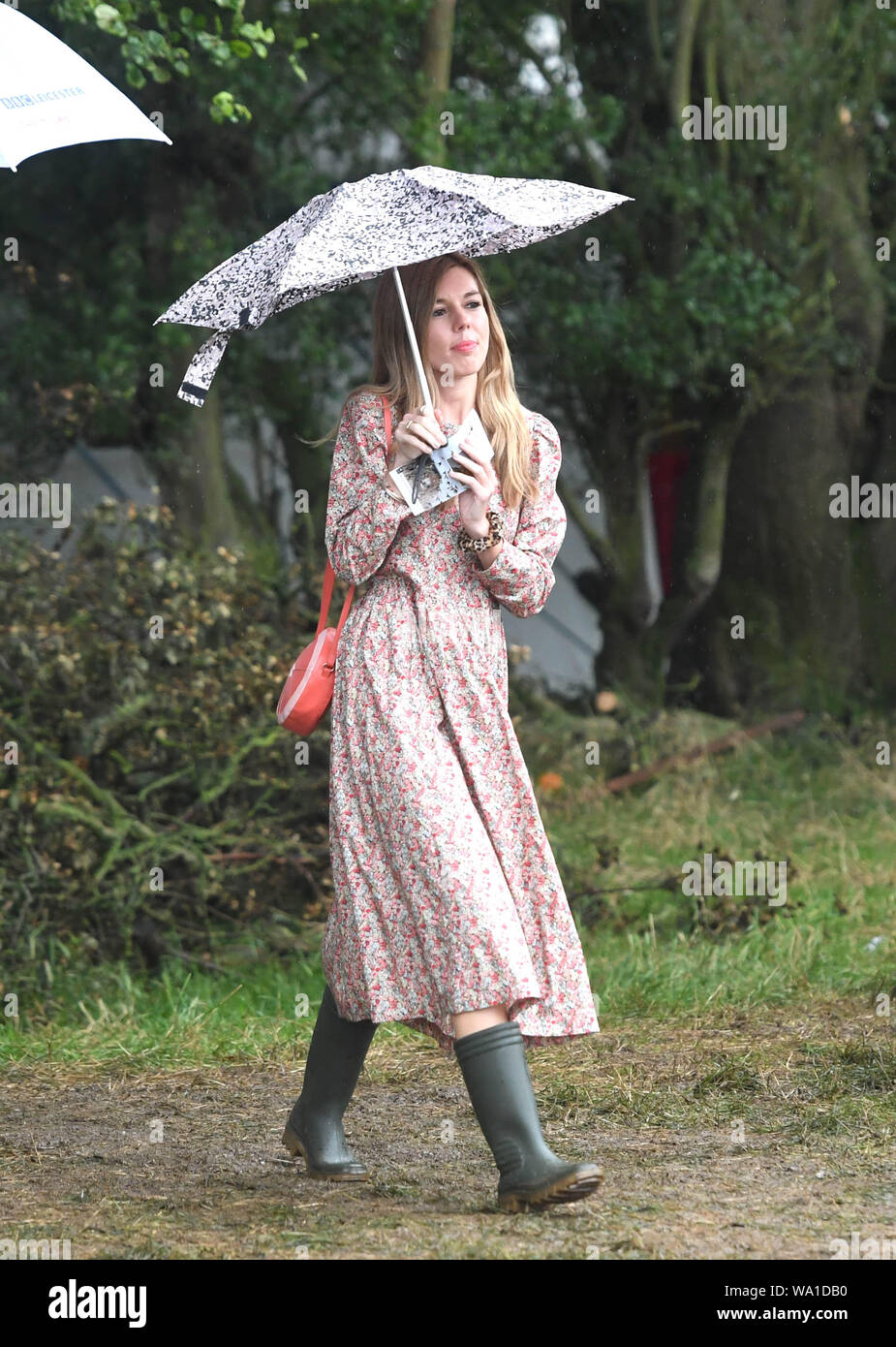 Carrie Symonds, il partner del Primo Ministro Boris Johnson, assiste Birdfair, una coscienza ambientale conferenza, a Rutland acqua nella riserva naturale del Egleton vicino a Oakham, dove ella è dovuta a pronunciare un discorso. Foto Stock