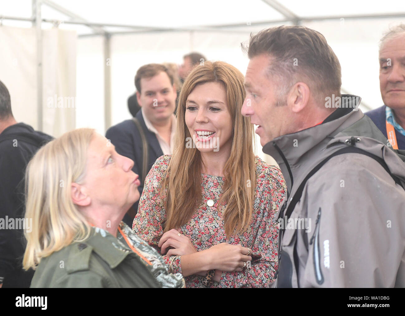 Carrie Symonds, il partner del Primo Ministro Boris Johnson, assiste Birdfair, una coscienza ambientale conferenza, a Rutland acqua nella riserva naturale del Egleton vicino a Oakham, dove ella è dovuta a pronunciare un discorso. Foto Stock