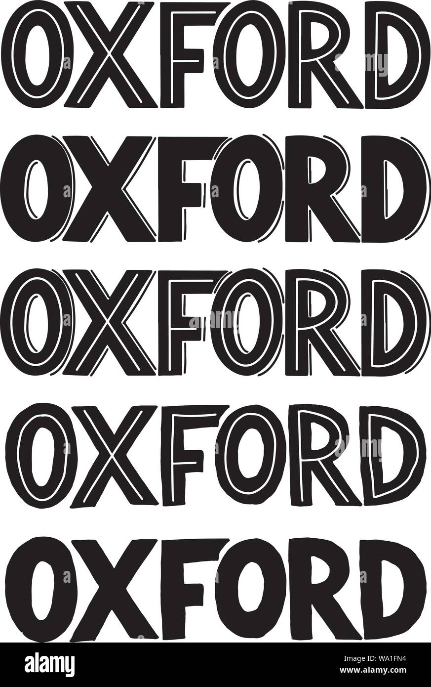 Oxford city sans serif logo o la tipografia per una cartolina, poster o altri Illustrazione Vettoriale