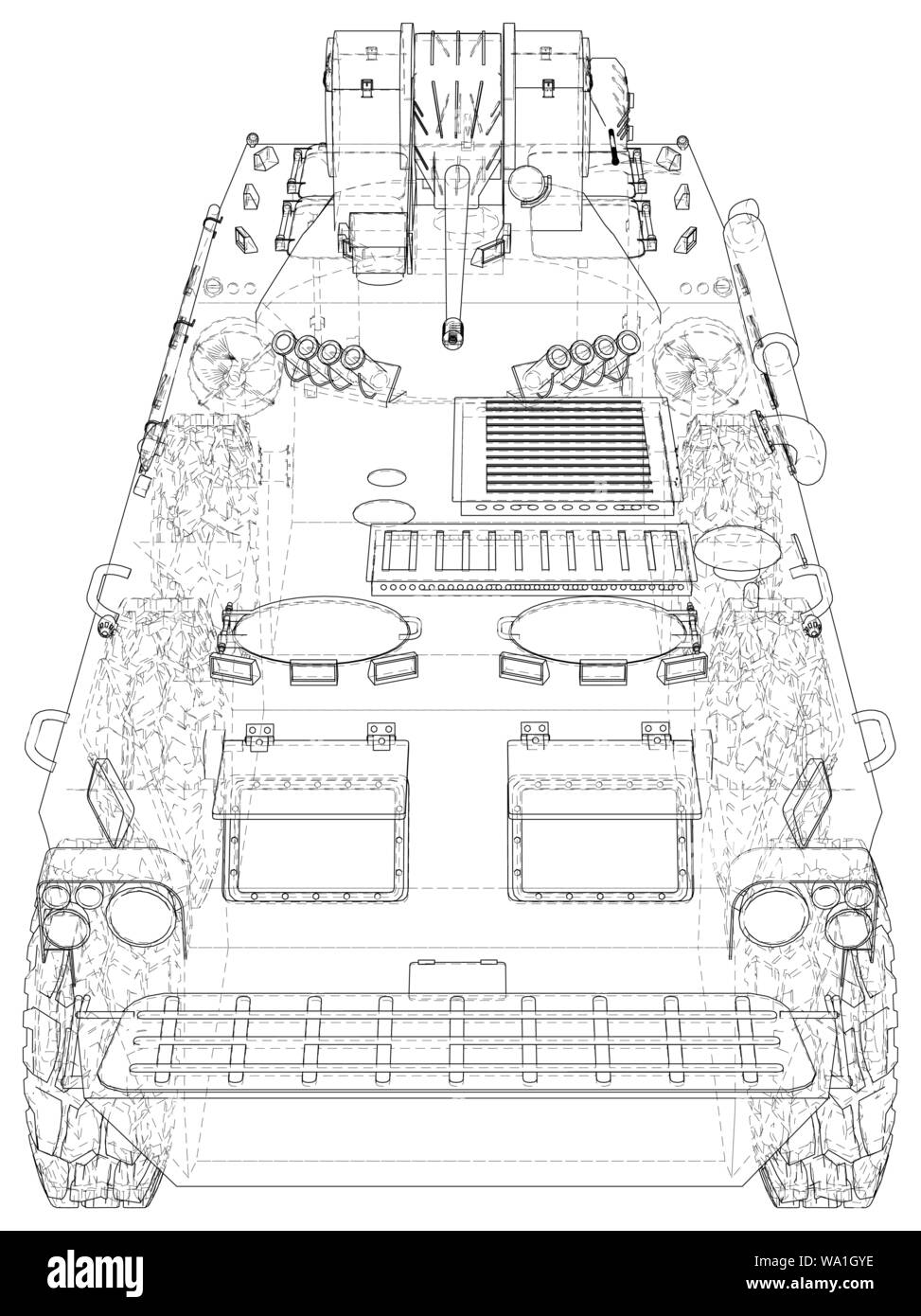 Modello veicolo militare. EPS10 formato. Vettore creati di 3d Illustrazione Vettoriale
