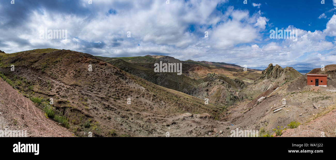 Turchia: panorama sulla strada da Igdir a Dogubayazıt, in Anatolia orientale regione della Turchia nei pressi del monte Ararat e armeno e frontiere iraniano Foto Stock