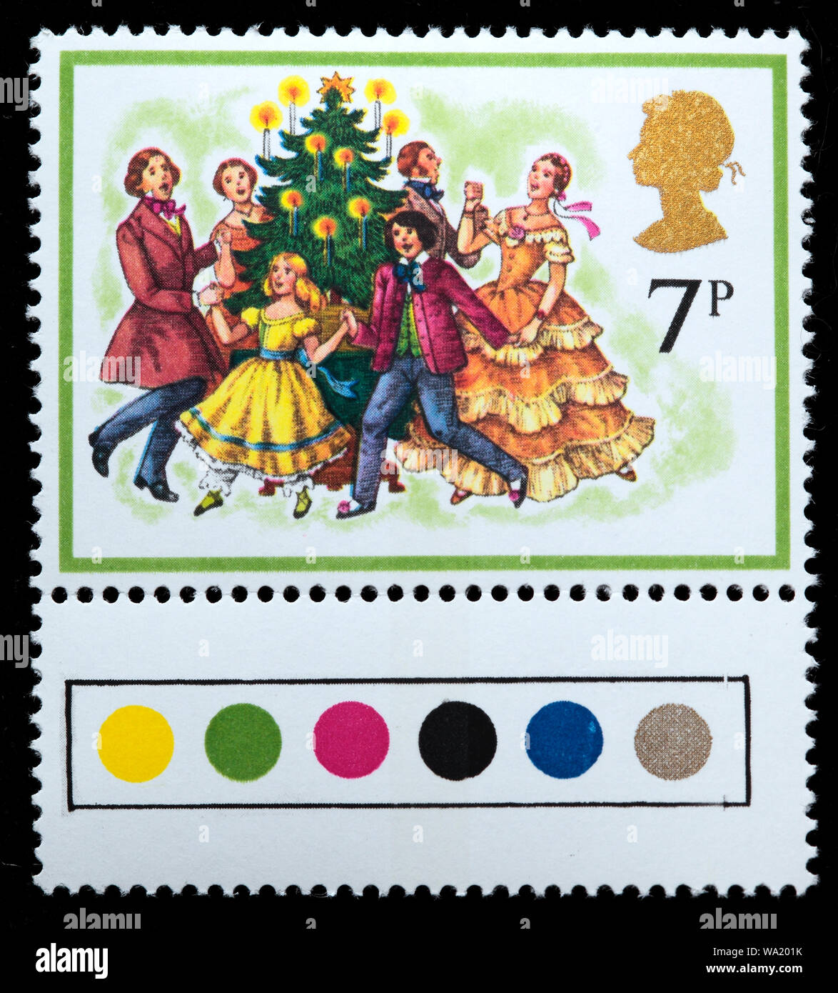 Canti di Natale e Felice Natale, francobollo, UK, 1978 Foto Stock