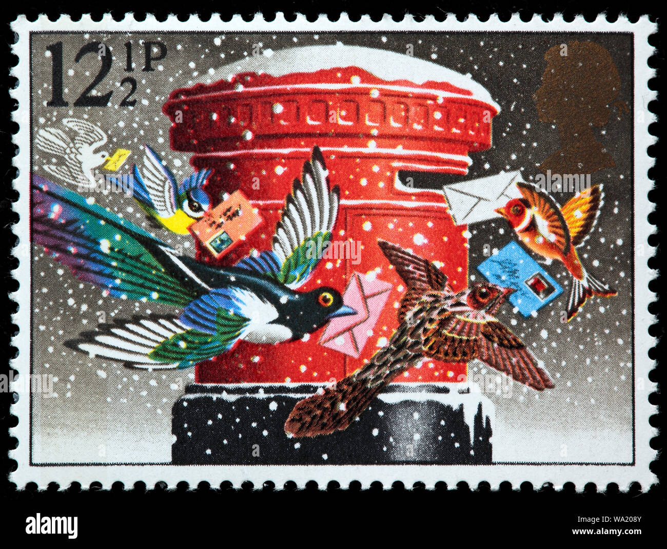 Post Natale e Felice Natale, francobollo, UK, 1983 Foto Stock