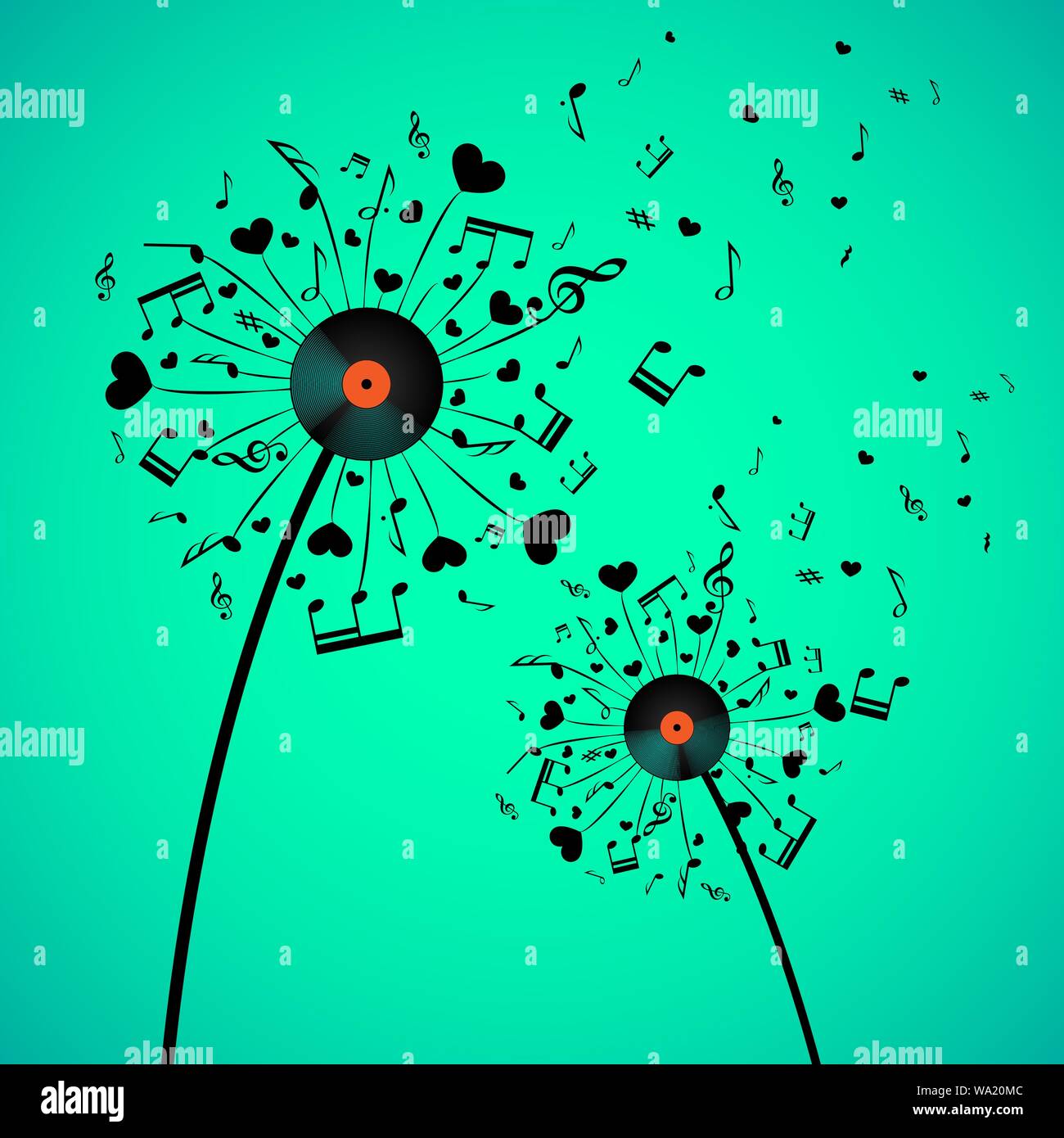 Note Musicali Melodia in Uno Sfondo Trasparente Illustrazione