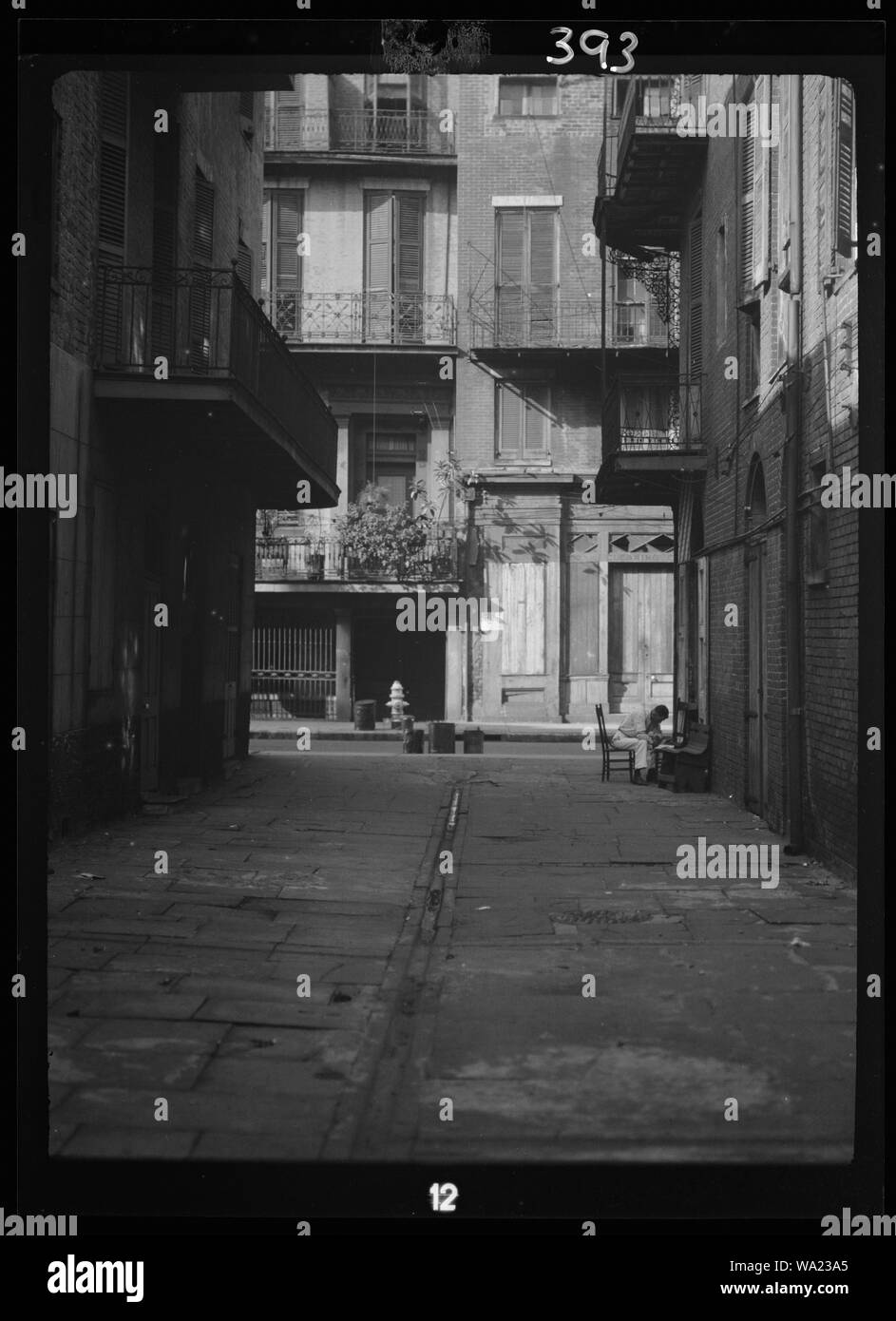 Balconi e ombre, New Orleans Foto Stock