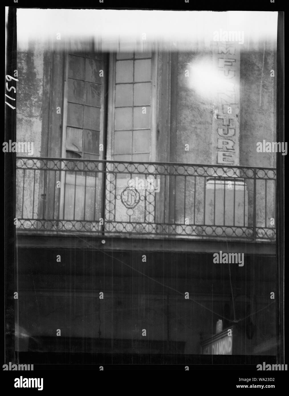 Balcone in ferro battuto, New Orleans Foto Stock