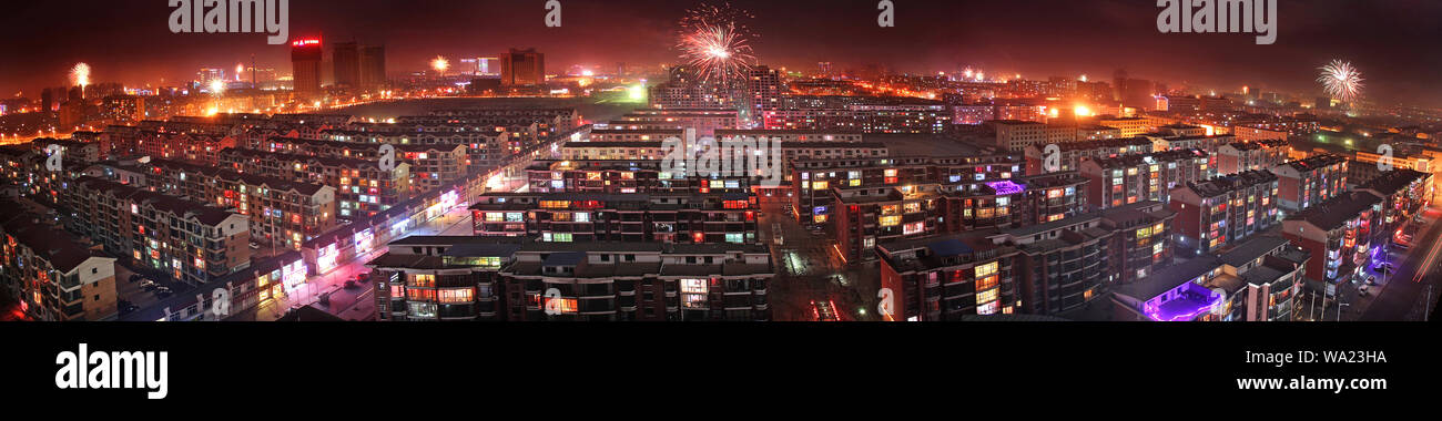 Baotou Città festival notte Foto Stock