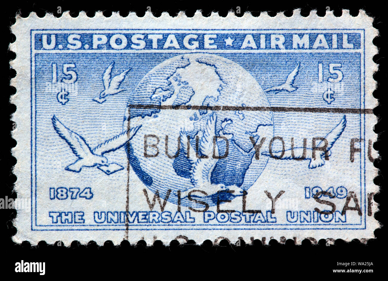 UPU, Unione Postale Universale, Globe e Piccioni, francobollo, USA, 1949 Foto Stock