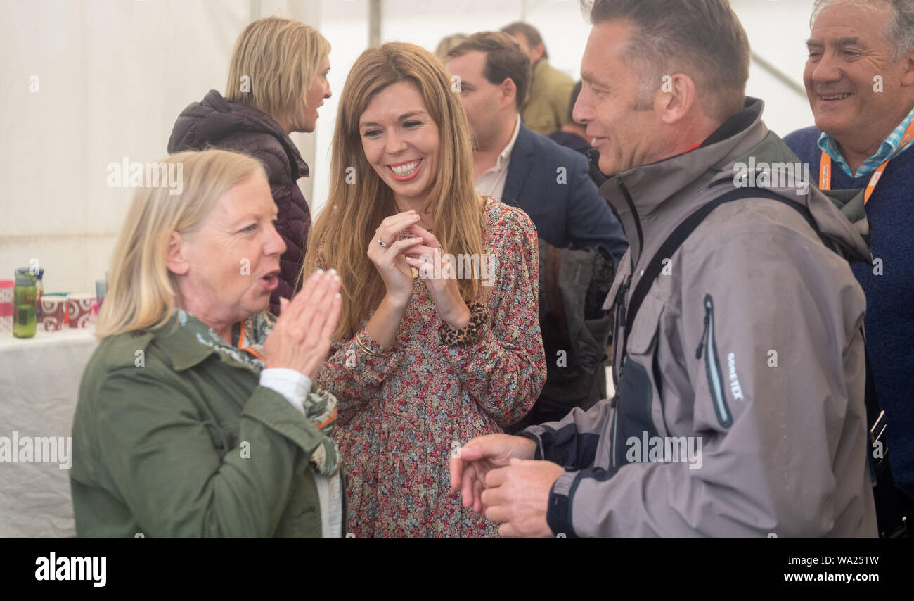 Carrie Symonds, il partner del Primo Ministro Boris Johnson, assiste Birdfair, una coscienza ambientale conferenza, a Rutland acqua nella riserva naturale del Egleton vicino a Oakham, dove ella è dovuta a pronunciare un discorso. Foto Stock