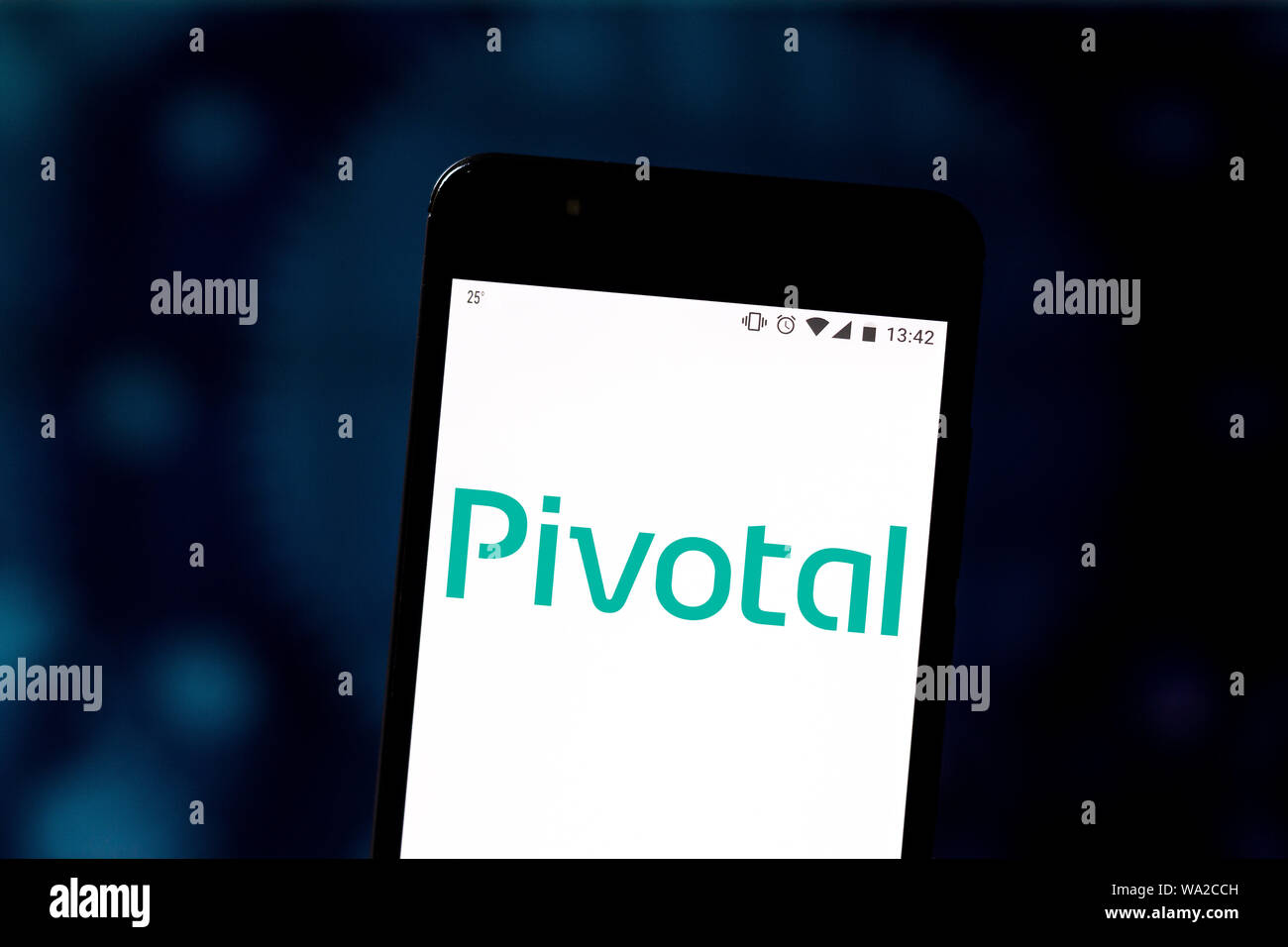 Il Brasile. Il 15 agosto, 2019. In questa foto illustrazione il software Pivotal logo è visto visualizzata su uno smartphone. Credito: Rafael Henrique SOPA/images/ZUMA filo/Alamy Live News Foto Stock