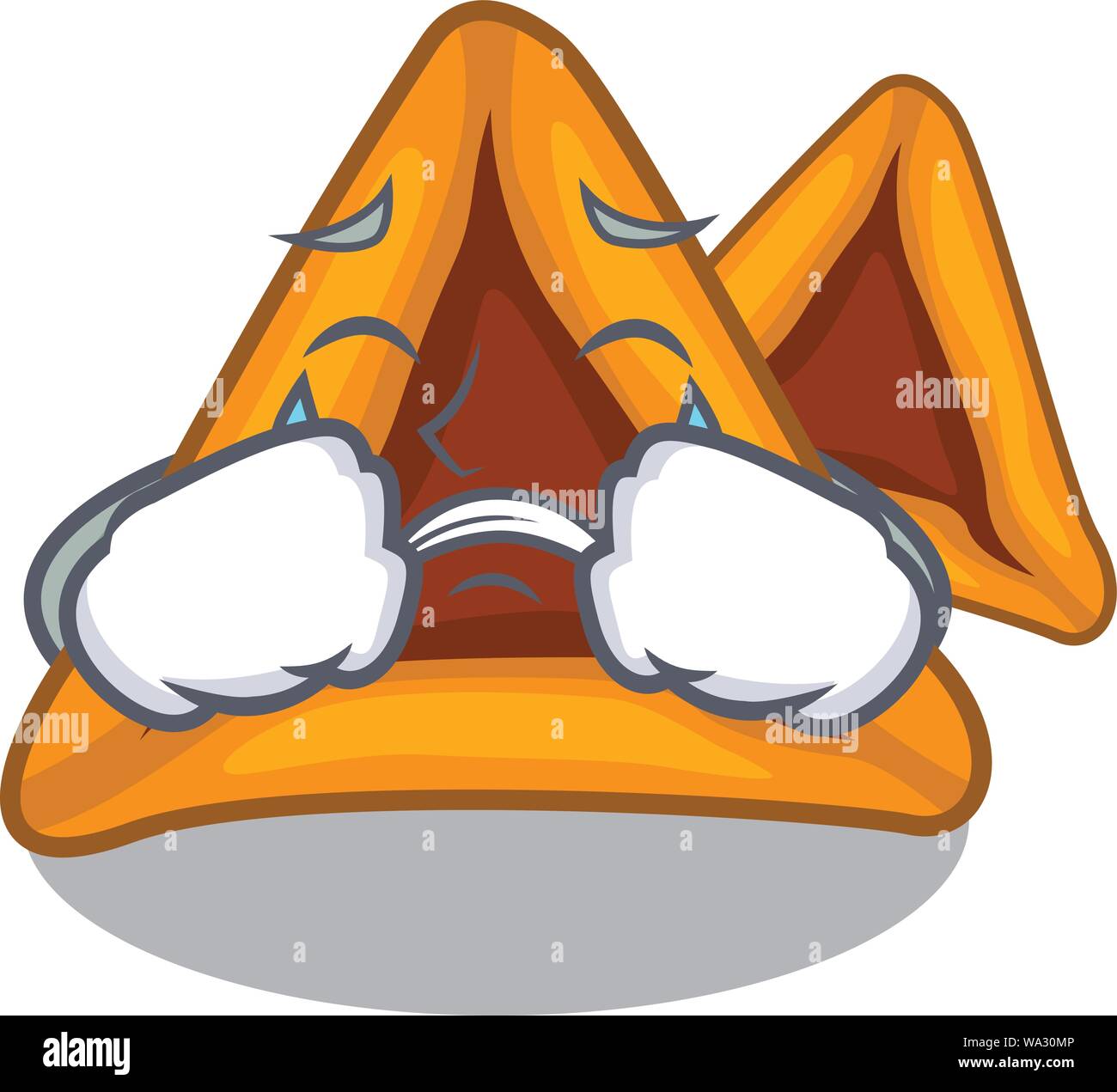 Il pianto hamantaschen cookies isolato con la mascotte Illustrazione Vettoriale