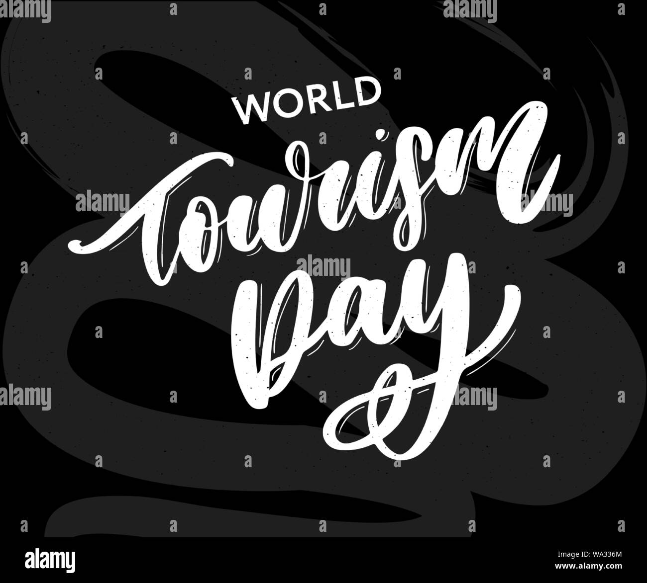 Bella scritta per il giorno del turismo. Giornata Mondiale del Turismo. Illustrazione Vettoriale