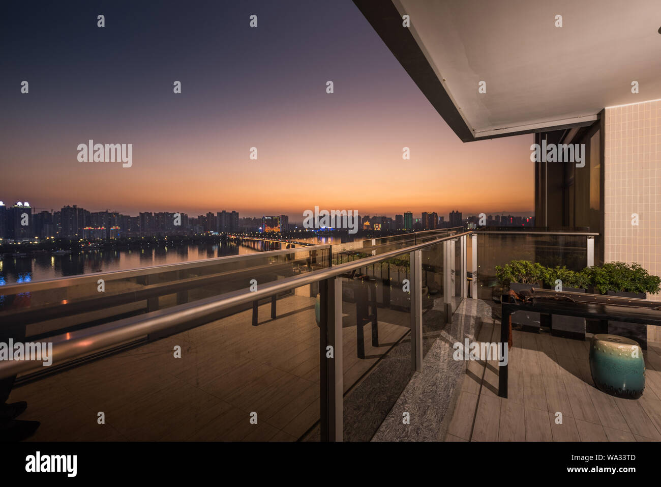 Residence balcone paesaggio Foto Stock