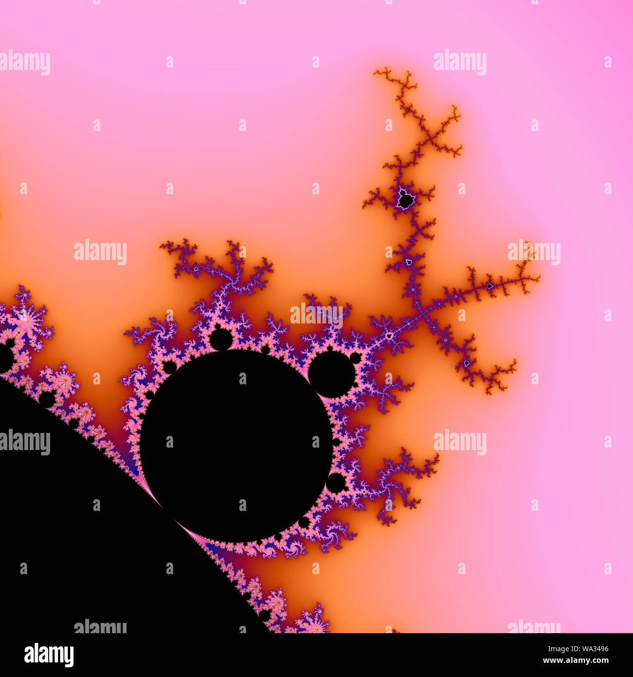 Nero, blu, viola e rosa mandelbrot fractal. Foto Stock