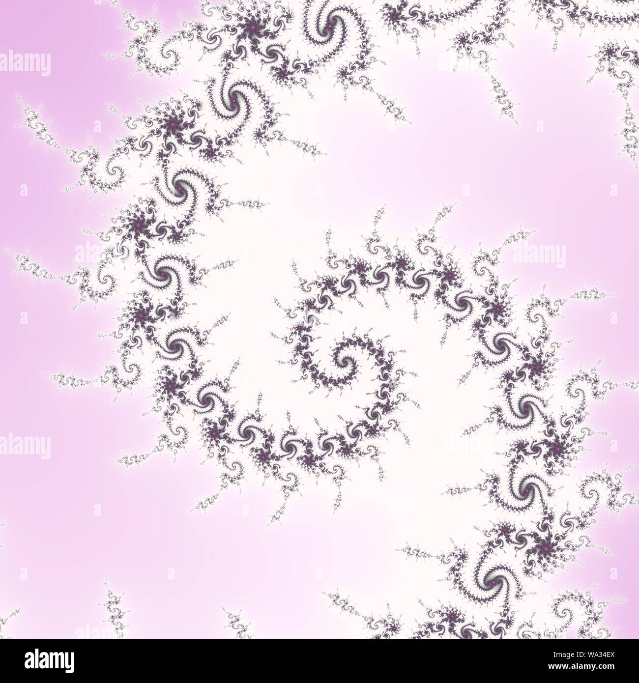 Bianco, grigio e rosa mandelbrot fractal. Foto Stock