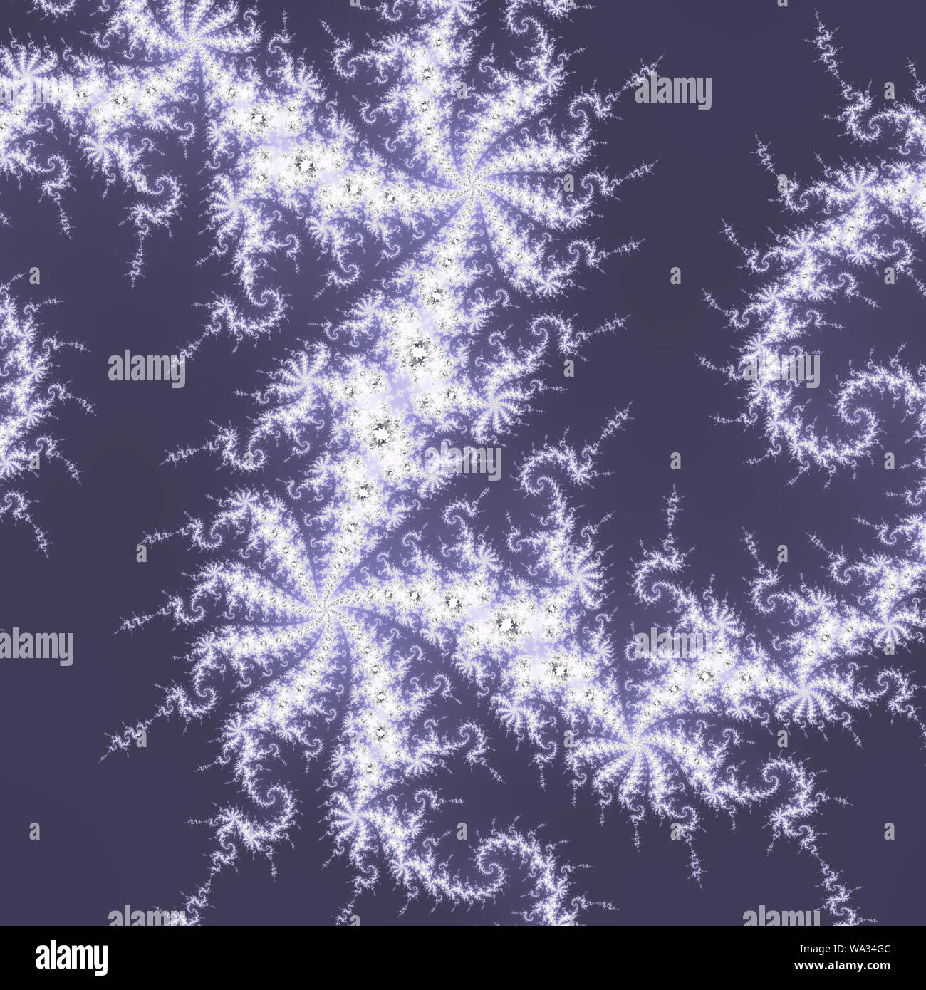 Bianco, grigio e blu mandelbrot fractal. Foto Stock