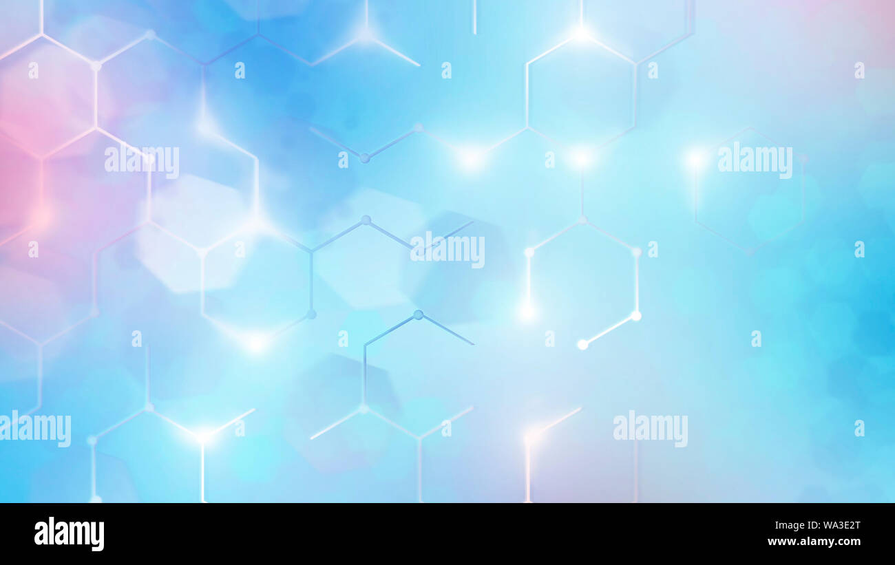 Struttura molecolare a livello atomico, sfondo scientifico Foto Stock