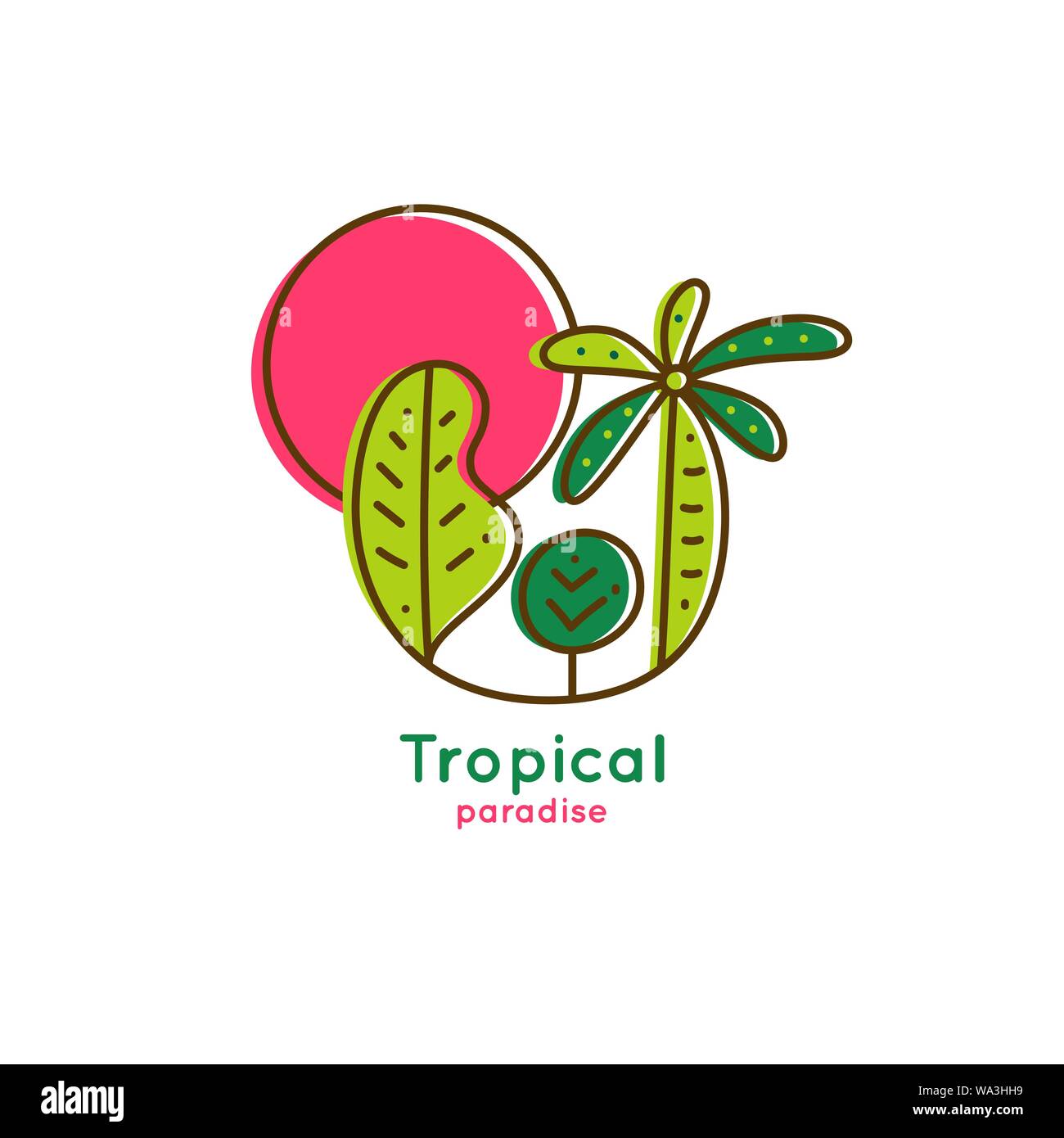 Logo lineare tropici Illustrazione Vettoriale