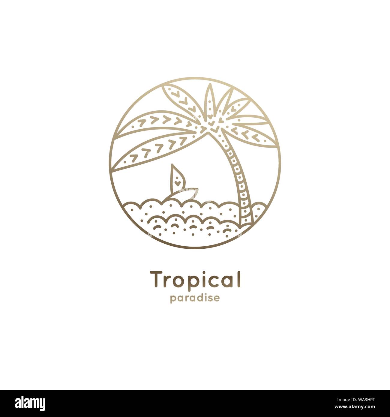 Logo in barca tropici Illustrazione Vettoriale