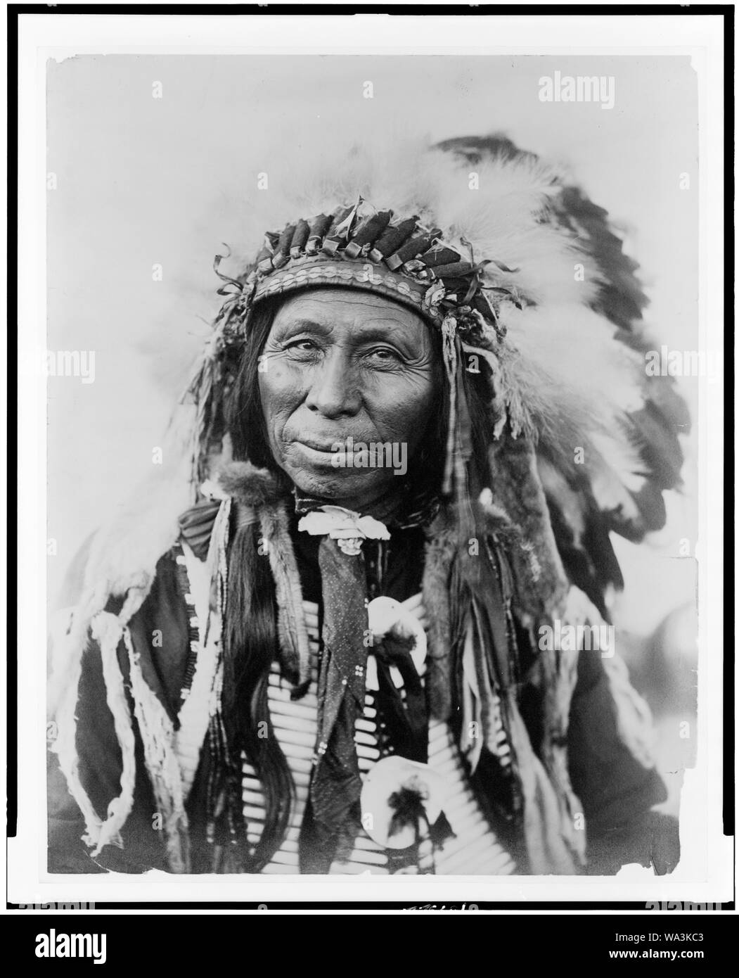 Black Thunder, Indiani Sioux, testa e spalle ritratto, rivolto leggermente verso sinistra Foto Stock