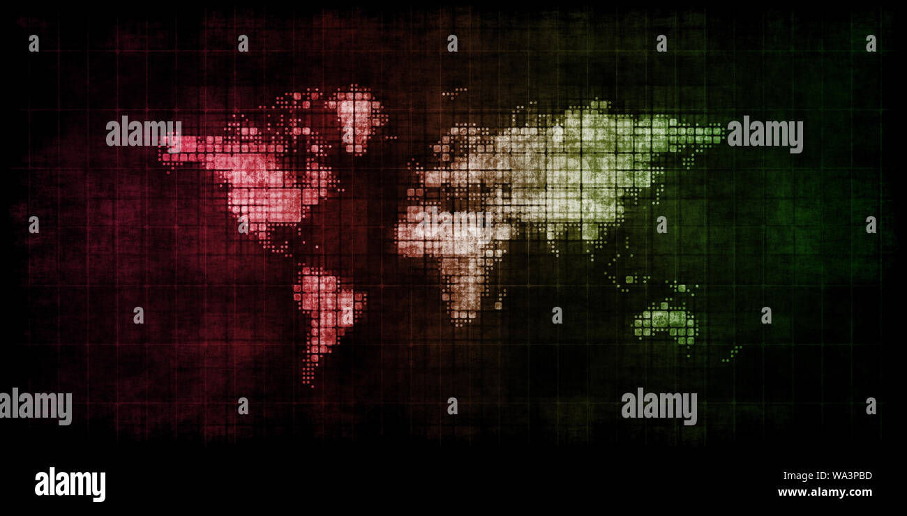 I dati globali Informazioni di marketing e concetto di soluzioni Foto Stock