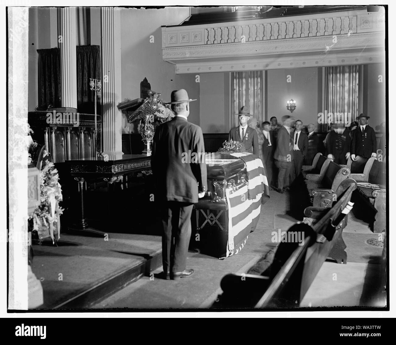 Corpo di Bryan giacenti nello stato a N.Y. Ave. Pres. chiesa, 7/30/25 Foto Stock