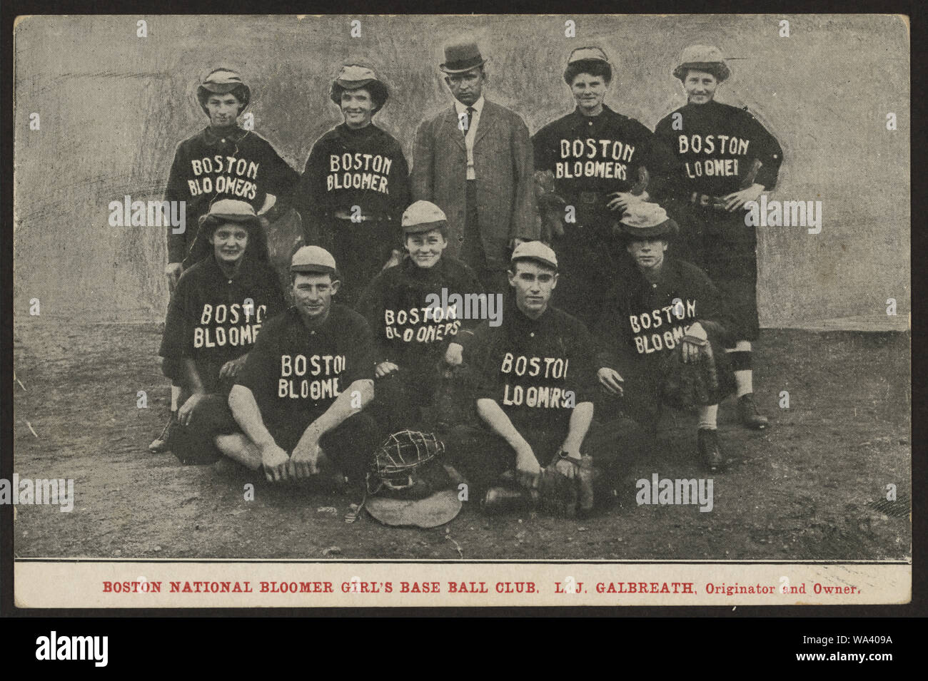 Boston national bloomer ragazza in base ball club, L.J. Galbreath, ideatore e proprietario Foto Stock
