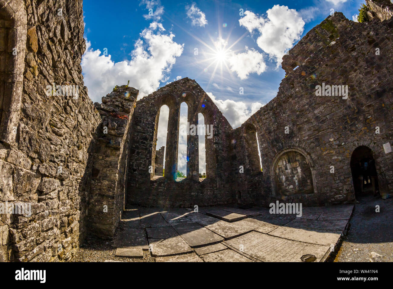 Rovine dell'Abbazia di Cong noto anche come il Royal Abbazia di Cong, nella contea di Mayo in Irlanda Foto Stock