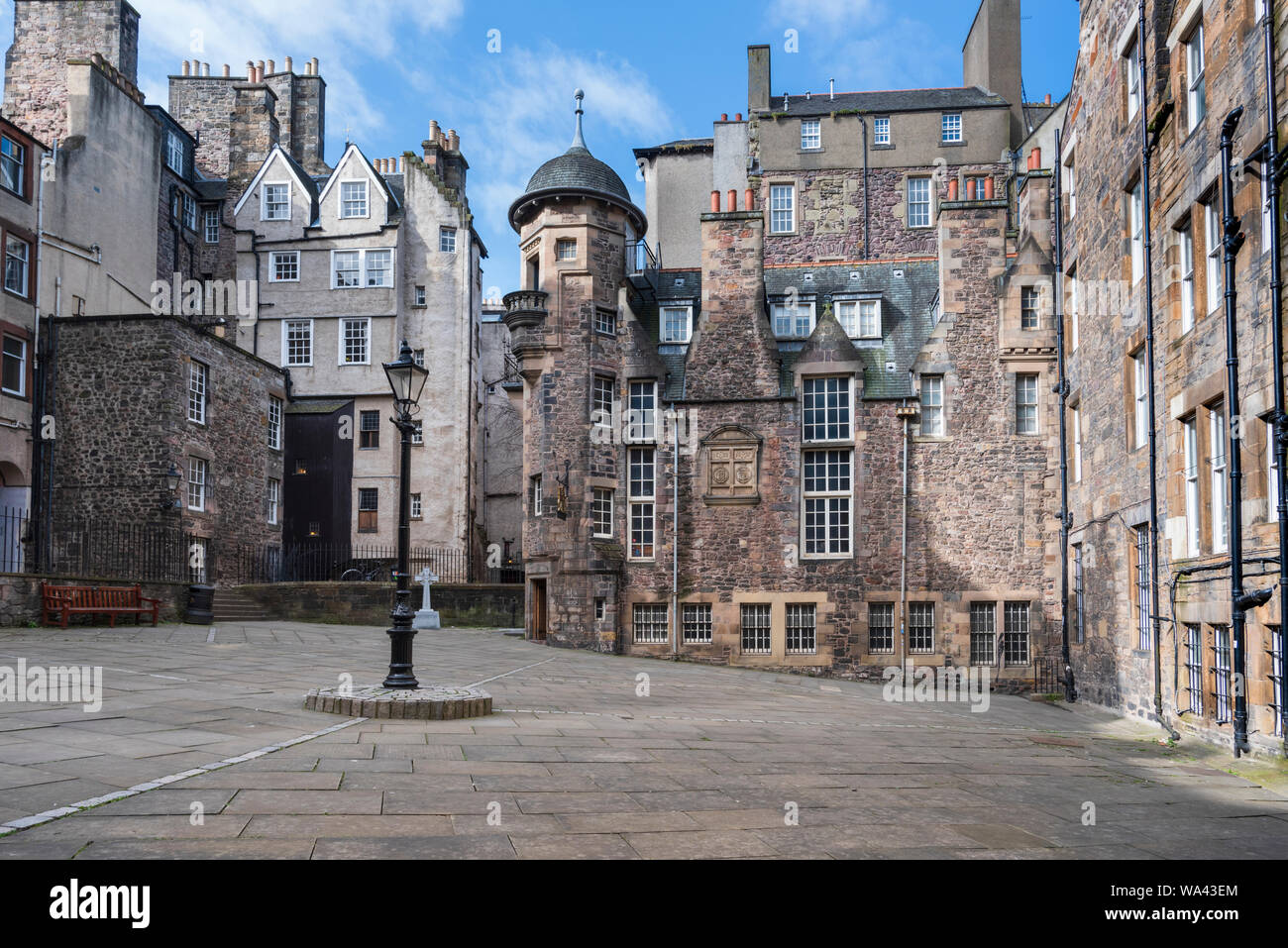 Makars' Court e il Writer's Museum di Lady Stair's House, Lady Stair vicino Edimburgo all'Lawnmarket, sul Royal Mile di Edimburgo Foto Stock